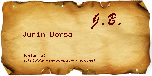 Jurin Borsa névjegykártya